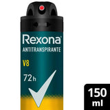 Desodorante Antitranspirante Masculino Rexona Men V8, Aerossol, 1 Unidade Com 150Ml