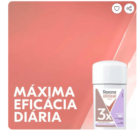 Desodorante Antitranspirante Stick Creme Rexona Clinical Extra Dry Feminino 96h 58g