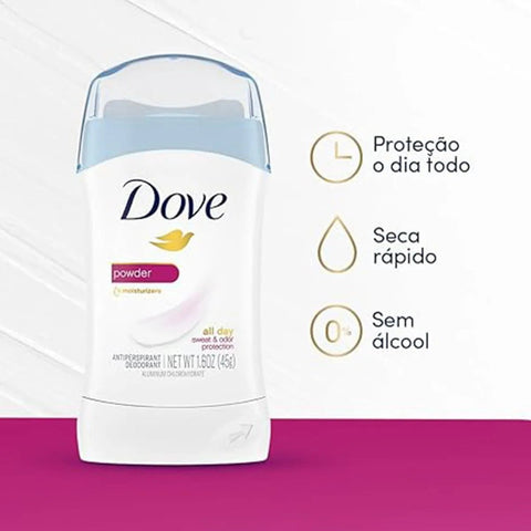 Desodorante Antitranspirante Twist Stick Barra Creme Powder 45g Dove