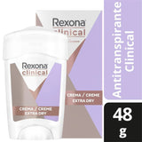 Desodorante Feminino Rexona Women Clinical Extra Dry, Cream Stick, 1 Unidade Com 48G