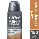 Desodorante Masculino Dove Men + Care Elements Talco Mineral e Sândalo, Aerossol, 1 Unidade Com 150Ml