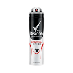 Desodorante Masculino Rexona Antibacterial Invisible, Aerossol, 1 Unidade Com 150Ml