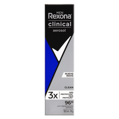 Desodorante Masculino Rexona Men Clinical Clean, Aerossol, 1 Unidade Com 150Ml