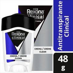 Desodorante Masculino Rexona Men Clinical Clean, Creme, 1 Unidade Com 48G