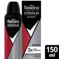 Desodorante Masculino Rexona Men Clinical Sport, Aerossol, 1 Unidade Com 150Ml