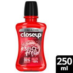 Enxaguante Bucal Closeup Ice Red Hot  Zero Álcool - Linha Proteção 360° Fresh - 250 mL