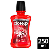 Enxaguante Bucal Closeup Ice Red Hot  Zero Álcool - Linha Proteção 360° Fresh - 250 mL