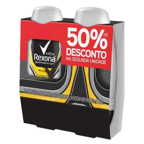 Kit Desodorante Rexona Rollon V8 50ml 2 Unidades