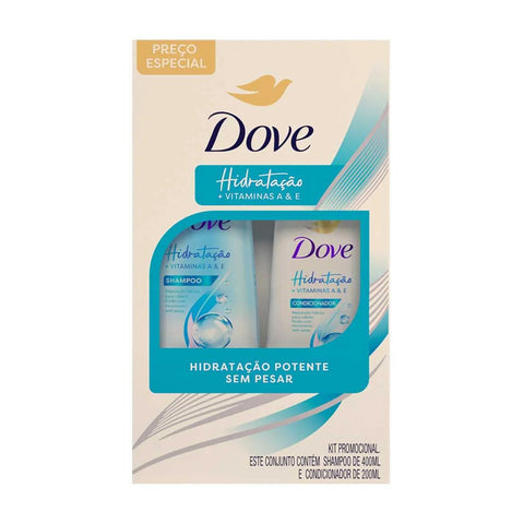 Kit Dove Hidratação + Vitaminas A & e Shampoo 400mL+ Condicionador 200ml