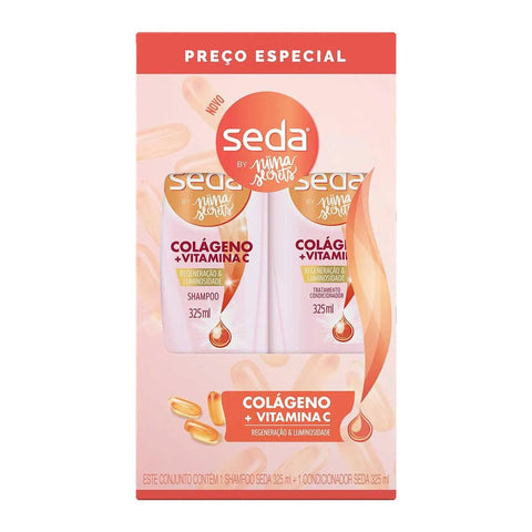 Kit Seda Colágeno e Vitamina C By Niina Secrets Shampoo Com 325Ml + Condicionador Com 325Ml