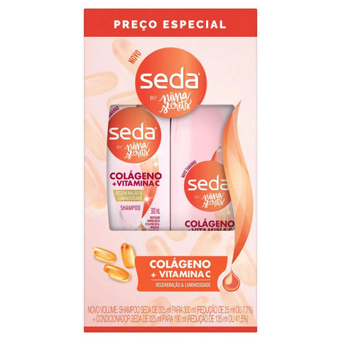 Kit Seda Colágeno + Vitamina C By Niina Secrets Shampoo 300mL+ Condicionador 190ml