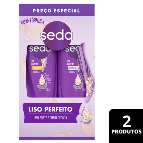 Kit Seda Liso Perfeito Shampoo Com 325Ml + Condicionador Com 325Ml