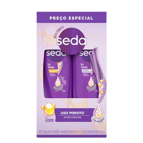 Kit Seda Liso Perfeito Shampoo Com 325Ml + Condicionador Com 325Ml