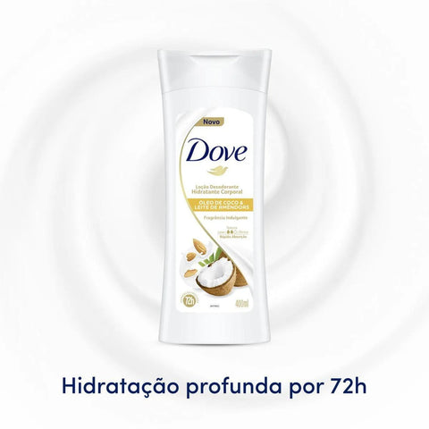 Loção Desodorante Dove Hidratante Corporal Óleo de Coco & Leite de Amêndoas 400Ml
