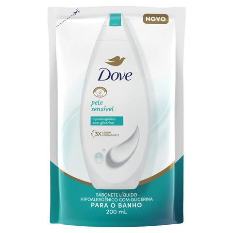 Refil Sabonete Líquido Dove Pele Sensível Com Glicerina 200ml