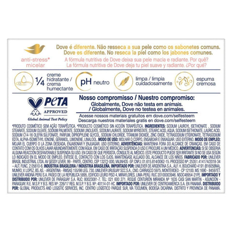 Sabonete Anti-Stress Dove Água Micelar Barra, 1 Unidade Com 90G