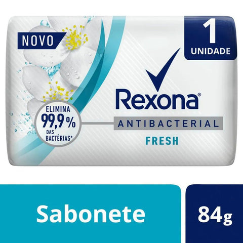Sabonete Corporal Rexona Antibacterial Fresh, Barra, 1 Unidade Com 84G