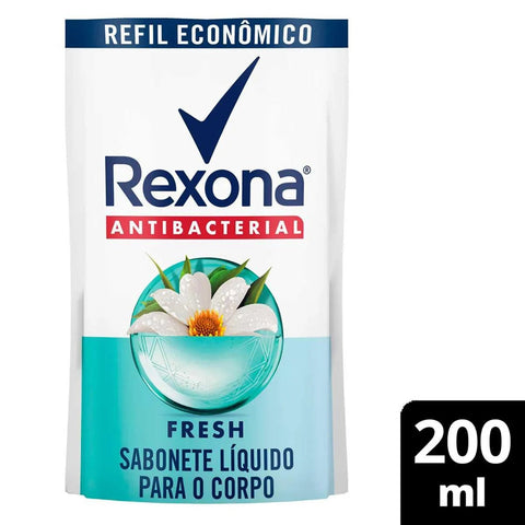 Sabonete Corporal Rexona Antibacterial Fresh, Líquido, Refil, 1 Unidade Com 200Ml