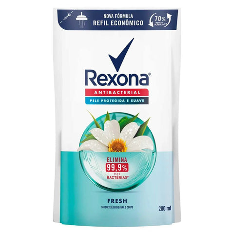 Sabonete Corporal Rexona Antibacterial Fresh, Líquido, Refil, 1 Unidade Com 200Ml