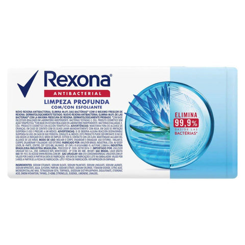 Sabonete Corporal Rexona Antibacterial Limpeza Profunda, Barra, 6 Unidades Com 84G Cada