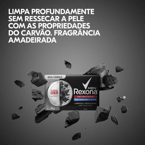 Sabonete Corporal Rexona Antibacterial Men, Barra, 1 Unidade Com 84G