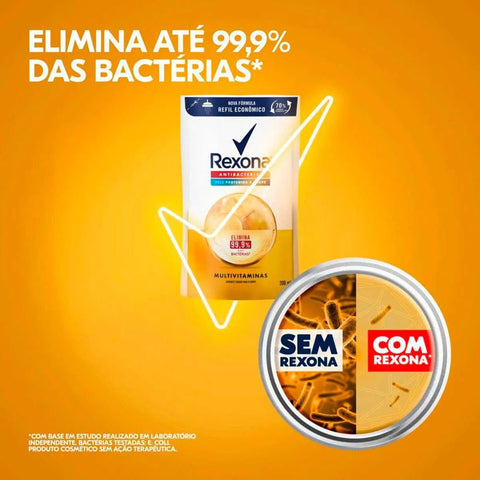 Sabonete Corporal Rexona Antibacterial Multivitaminas, Líquido, Refil, 1 Unidade Com 200Ml