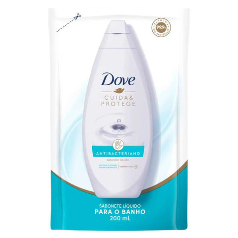 Sabonete Dove Cuida & Protege Antibacteriano, Refil, Líquido, 1 Unidade Com 200Ml