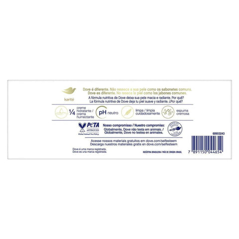 Sabonete Dove Delicious Care Karité e Baunilha, Barra, 6 Unidades Com 90G Cada