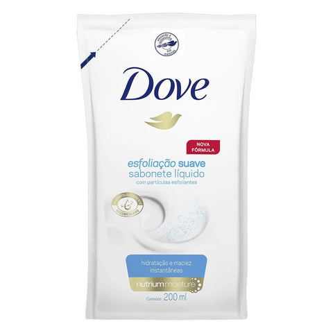 Sabonete Dove Esfoliação Suave Líquido, Refil Com 200Ml