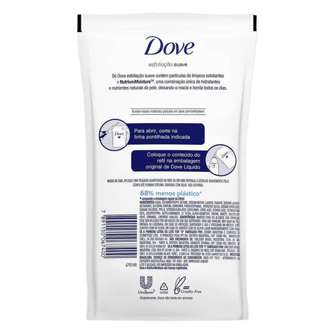 Sabonete Dove Esfoliação Suave Líquido, Refil Com 200Ml