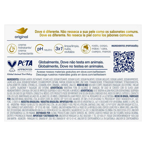 Sabonete Dove Original Barra, 1 Unidade Com 90G