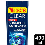 Shampoo Anticaspa Clear Men Ice Cool Menthol 400Ml