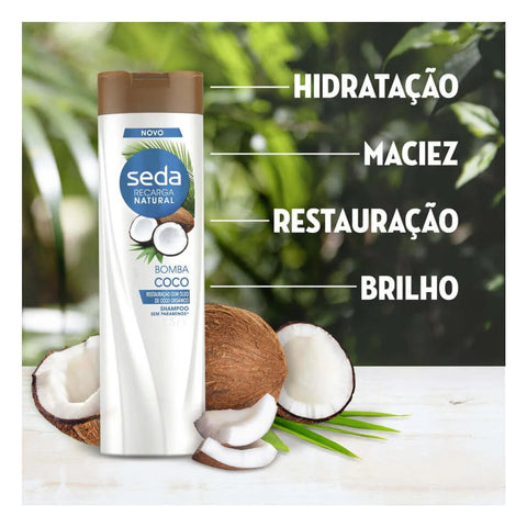 Shampoo Seda Recarga Natural Bomba Coco 325Ml